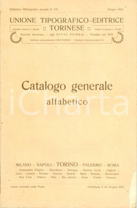 Libro, pubblicazione d epoca 1914 TORINO UTET Catalogo generale Unione TipograficoEditrice Torinese 1