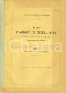 Libro, pubblicazione d epoca 1891 NAPOLI Udalrigo MASONI Condizioni di minima spesa distribuzione acqua 1