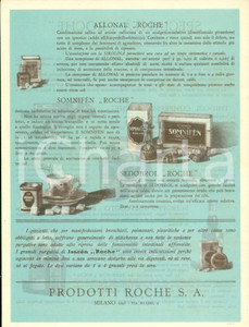 Materiale pubblicitario d’epoca 1930 ca MILANO Farmaci prodotti Ditta ROCHE S.A. Opuscolo velina ILLUSTRATO 1