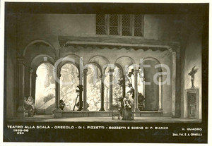 Cartolina originale da collezione 1935 MILANO Teatro alla SCALA Orseolo Scene di Pieretto BIANCO Foto seriale 1