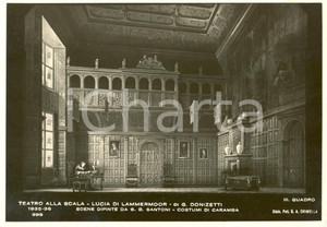 Cartolina originale da collezione 1935 MILANO Teatro alla SCALA Lucia di Lammermoor Scene Giovan B. SANTONI Foto 1