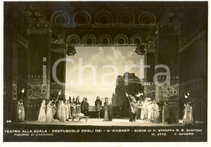 Cartolina originale da collezione 1932 MILANO Teatro alla SCALA Crepuscolo degli dei Scene STROPPA  SANTONI Foto 1