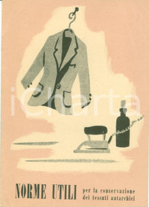 Documento originale, autentico 1936 AUTARCHIA Norme utili per conservazione tessuti autarchici ILLUSTRATO 1