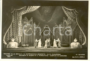 Cartolina originale da collezione 1935 MILANO Teatro alla SCALA Matrimonio segreto Scene Camillo PARRAVICINI Foto 1