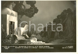 Cartolina originale da collezione 1935 MILANO Teatro alla SCALA Sansone e Dalila Scene Giovanni GRANDI Foto 1