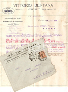 Documento originale, autentico 1927 TORINO Vittorio BERTANA Rappresentante INTRESE CINGHIE Lettera commerciale 1