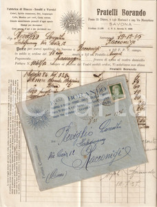 Oggetto da collezione cartaceo 1936 SAVONA Fratelli BORANDO Fabbrica di biacca e vernici Fattura con busta 1