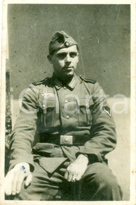 Documento originale, autentico 1940 ca WWII WEHRMACHT Ufficiale tedesco in divisa Fotocartolina FP NV 1