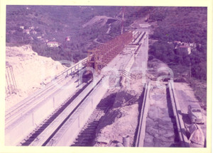 Fotografia d epoca originale 1968 SAN BARTOLOMEO AL MARE IM Costruzione viadotto AUTOSTRADA DEI FIORI Foto 1