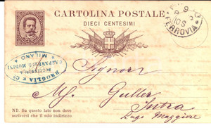Documento originale, autentico 1879 MILANO Ditta BROGLIA succ. MODINI a Melchiorre GULLER Verbania vendita tubi 1