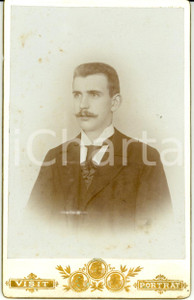 Fotografia d epoca originale 1900 ca WIEN AUSTRIA? Ritratto di uomo con cravatta Foto 1