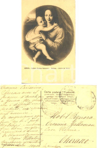 Autografo originale 1911 GENOVA Madonna Andrea Del Sarto Cartolina nobili PITTATORE FP VG 1
