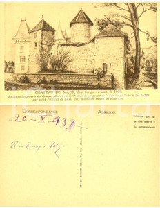 Autografo originale 1932 CHATEAU DE SALES France Carte Raoul DE ROISSY DE SALES Autographe 1