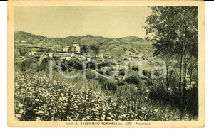 Cartolina originale da collezione 1943 BALDISSERO TORINESE TO Panorama del paese Cartolina FP VG 1