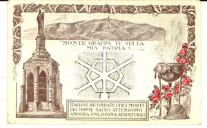 Cartolina originale da collezione 1926 MONTE GRAPPA VI Cartolina pro erezione monumentoossario FP VG 1
