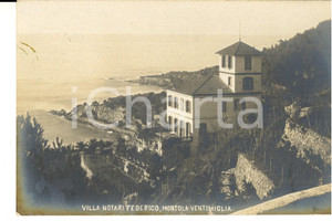 Cartolina originale da collezione 1910 ca VENTIMIGLIA MORTOLA IM Villa Federico NOTARI Cartolina FP NV 1