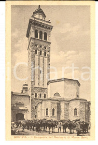 Cartolina originale da collezione 1929 GORIZIA Campanile del santuario di MONTE SANTO Cartolina ANIMATA FP NV 1