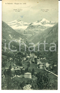 Cartolina originale da collezione 1935 ALAGNA VALSESIA VC Panorama con la Punta GROBER Cartolina FP VG 1