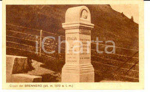 Cartolina originale da collezione 1935 BRENNERO BZ Veduta del cippo di confine Cartolina postale FP VG 1
