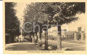 Cartolina originale da collezione 1930 ca CASTELLAZZO BORMIDA AL Viale Stazione Cartolina ANIMATA bambini FP NV 1