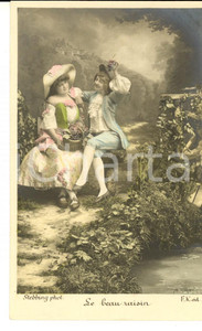 Cartolina originale da collezione 1900 ca FRANCE AMOUR Le beau raisin Carte postale STEBBING  VINTAGE 1