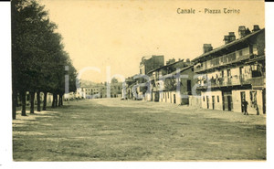 Cartolina originale da collezione 1923 CANALE CN Veduta di piazza TORINO Cartolina postale RARA FP VG 1