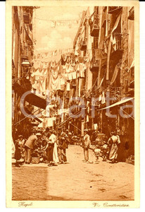 Cartolina originale da collezione 1927 COSTUMI NAPOLI Via caratteristica Cartolina ANIMATA VINTAGE FP VG 1