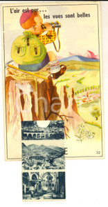 Cartolina originale da collezione 1940 ca TENDE F Cartolina ILLUSTRATA con bambino Vedutine a organino FP 1