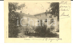 Cartolina originale da collezione 1902 CUMIANA TO Villa GIUSEPPINA Cartolina postale VINTAGE FP VG 1