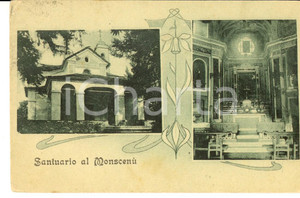 Cartolina originale da collezione 1924 MONSCENU  VB Santuario Madonna delle Grazie  Vedutine Cartolina FP VG 1