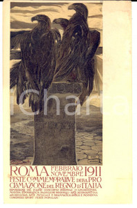 Cartolina originale da collezione 1911 ROMA Feste per la proclamazione del REGNO D ITALIA Cartolina ILLUSTRATA 1