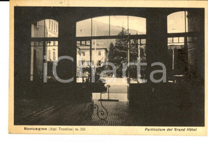 Cartolina originale da collezione 1928 RONCEGNO TERME TN Particolare del GRAND HOTEL Cartolina FP VG 1