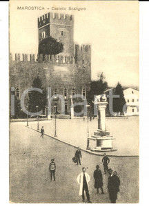 Cartolina originale da collezione 1915 ca MAROSTICA VI Castello Scaligero Cartolina postale ANIMATA FP NV 1