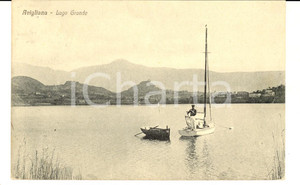 Cartolina originale da collezione 1918 AVIGLIANA TO Veduta del Lago GRANDE Cartolina ANIMATA con barca FP VG 1