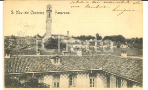 Cartolina originale da collezione 1907 SAN MAURIZIO CANAVESE TO Panorama del paese Cartolina FP VG 1