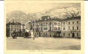 Cartolina originale da collezione 1917 SONDRIO Piazza Vittorio Emanuele  Hotel de la Poste Cartolina postale FP 1
