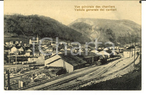 Cartolina originale da collezione 1915 ca SVIZZERA Veduta generale dei cantieri del SEMPIONE Cartolina postale FP 1