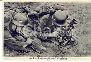 Cartolina originale da collezione 1940 WW2 Die WEHRMACHT  Leichter Granatwerfer wird eingebettet Postcard FP NV 1