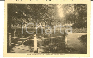 Cartolina originale da collezione 1914 CASALE MONFERRATO Laghetto dei giardini pubblici Cartolina ANIMATA bambino 1