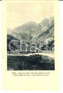 Cartolina originale da collezione 1934 PRALI TO Veduta GHIGO  COLLE DELLA LONGIA  Punta FRAPPIER Cartolina 1