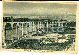 Cartolina originale da collezione 1933 CUNEO Grande Viadotto sulla STURA Cartolina postale VINTAGE FP VG 1
