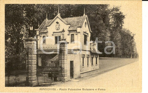 Cartolina originale da collezione 1943 RACCONIGI CN Reale PALAZZINA SVIZZERA e parco Cartolina FP VG 1