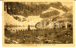 Cartolina originale da collezione 1930 ca USSEGLIO TO Diga e Lago della Rossa Cartolina postale VINTAGE FP VG 1