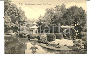 Cartolina originale da collezione 1915 ca GENOVA PEGLI Tempio e  ponte cinese di Villa PALLAVICINI Cartolina FP 1