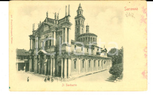 Cartolina originale da collezione 1900 ca SARONNO VA Veduta del santuario Cartolina ANIMATA FP NV 1