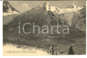 Cartolina originale da collezione 1900 ca SUISSE Vue avec la CABANE DE CHANRON  MONT AVRIL Carte ANIMEE 1