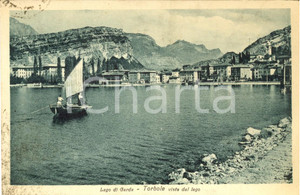 Cartolina originale da collezione 1948 TORBOLE TN Veduta dal LAGO DI GARDA Cartolina ANIMATA barca FP 1