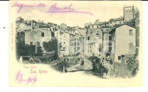 Cartolina originale da collezione 1906 SANREMO IM Veduta con un vecchio ponte Cartolina VINTAGE FP VG 1