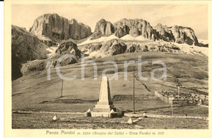 Cartolina originale da collezione 1930 ca PASSO PORDOI BL Obelisco e CIMA PORDOI Cartolina postale FP VG 1