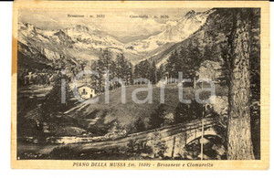 Cartolina originale da collezione 1930 ca BALME TO Pian della MUSSA con BESSANESE e CIMARELLA Cartolina FP 1